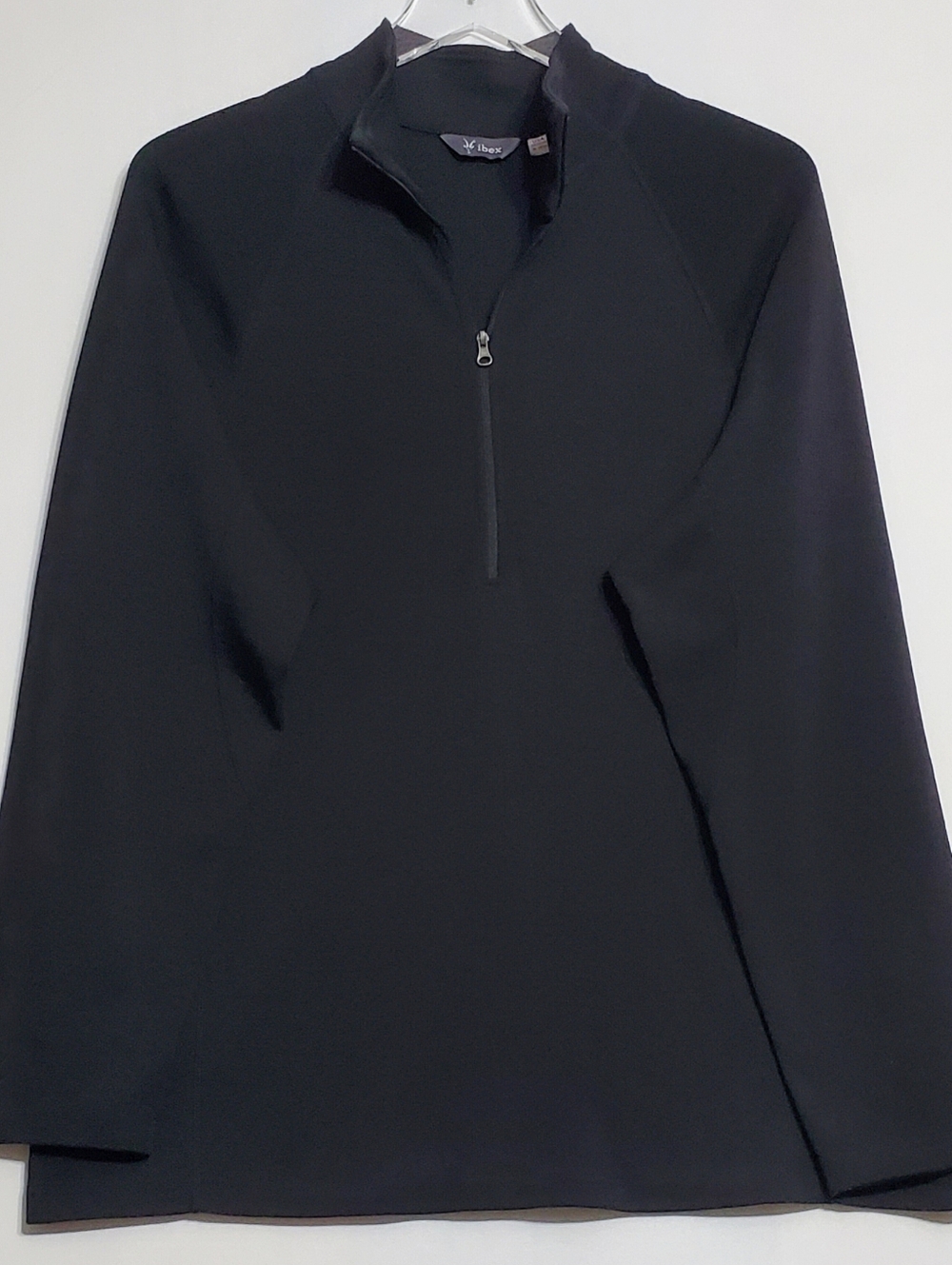 Ibex mens Xl wool blend woolies pro tech 1/4 zip pullover black long sleeves